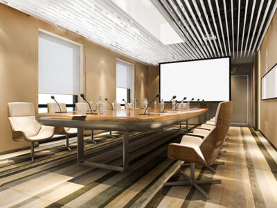AV Integrated Board Rooms with video conference systems.